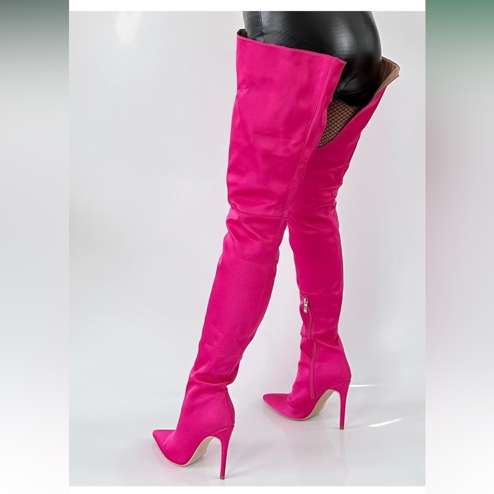 Fashion nova Pink Over-the-Knee Women's Boots - Picture 6 of 11